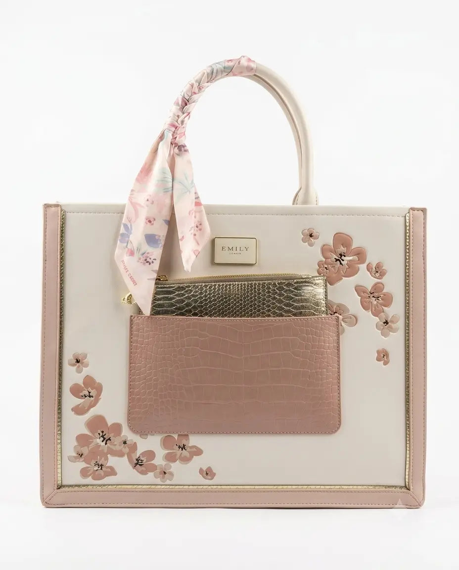 Floral Print Office Bag - worn on shoulder, office style