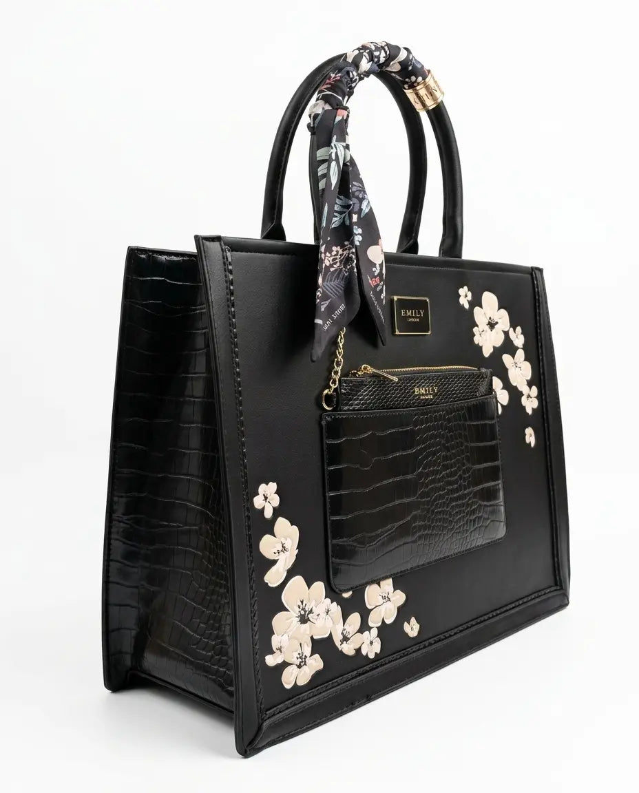 Floral Print Office Bag - inner compartment view