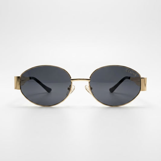 Retro Oval Metal Sunglasse