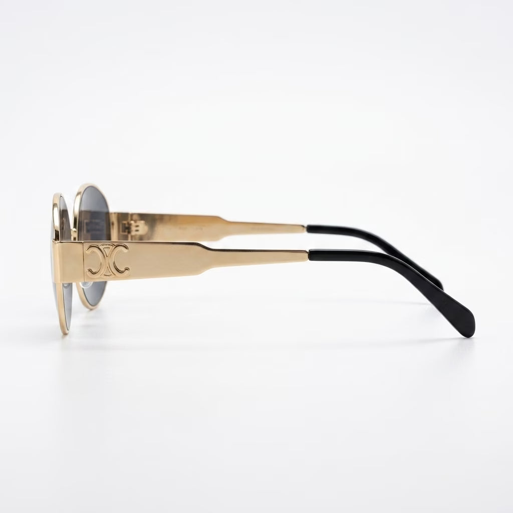 Retro Oval Metal Sunglasse