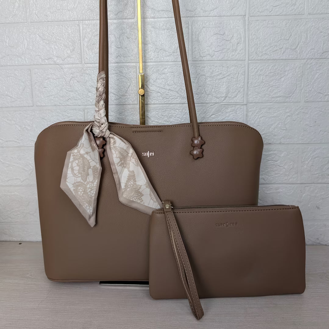 Sufei large tote bag new mother use — spacious PU leather everyday bag BD