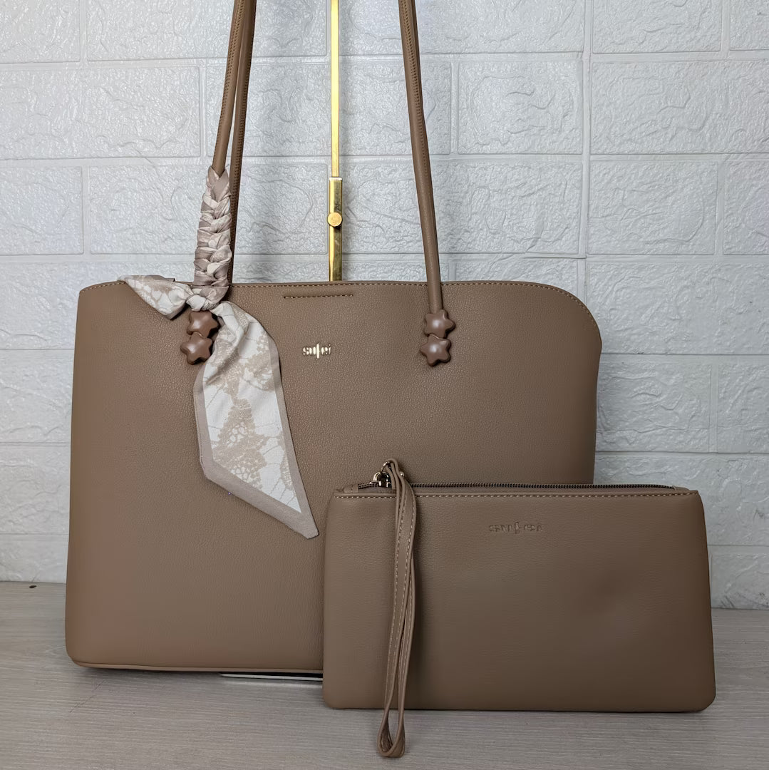 Sufei tote bag doll keychain detail — premium ladies tote bag Bangladesh